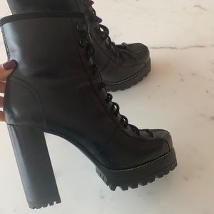 Platform combat boots